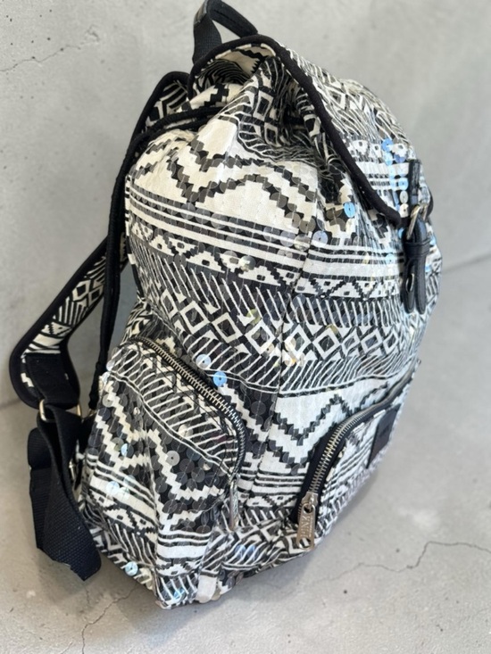 Victoria\'s Secret PINK Bling Sequin Aztec Backpack in black and white main image 11